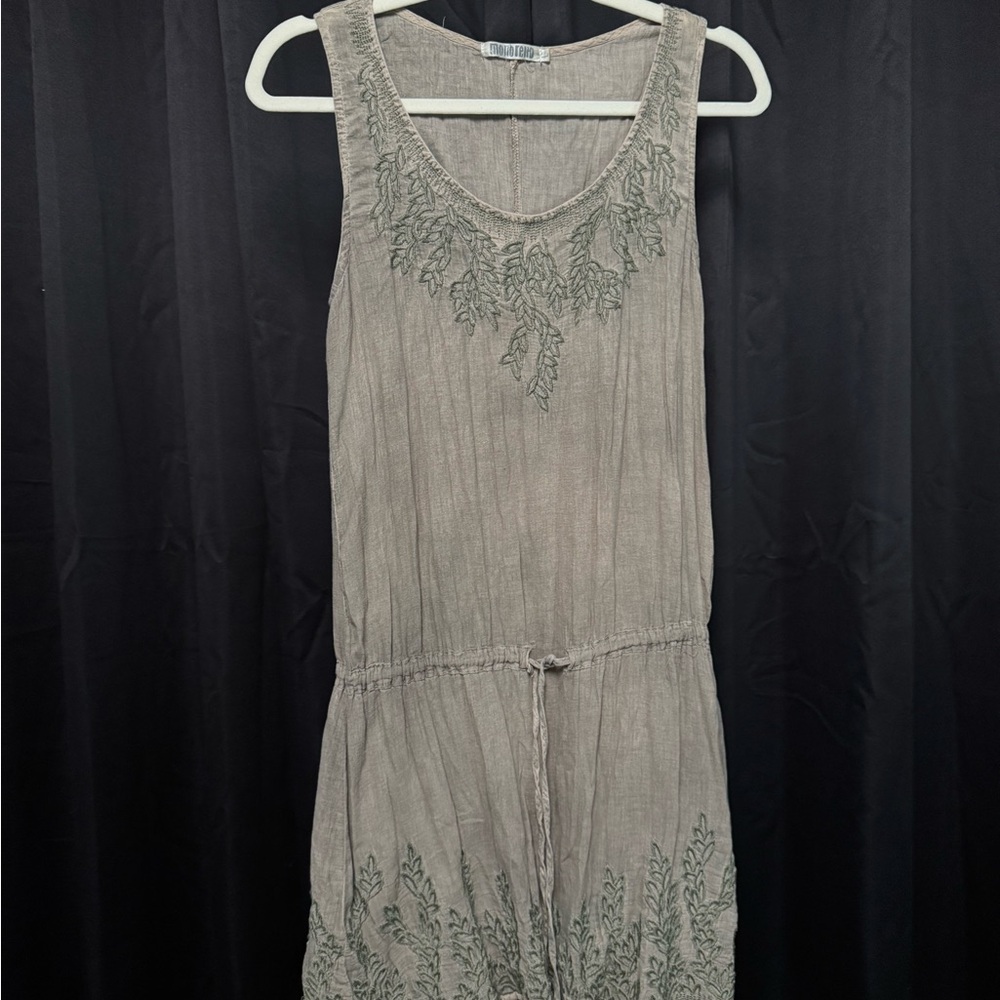 Embroidered Sleeveless Dress